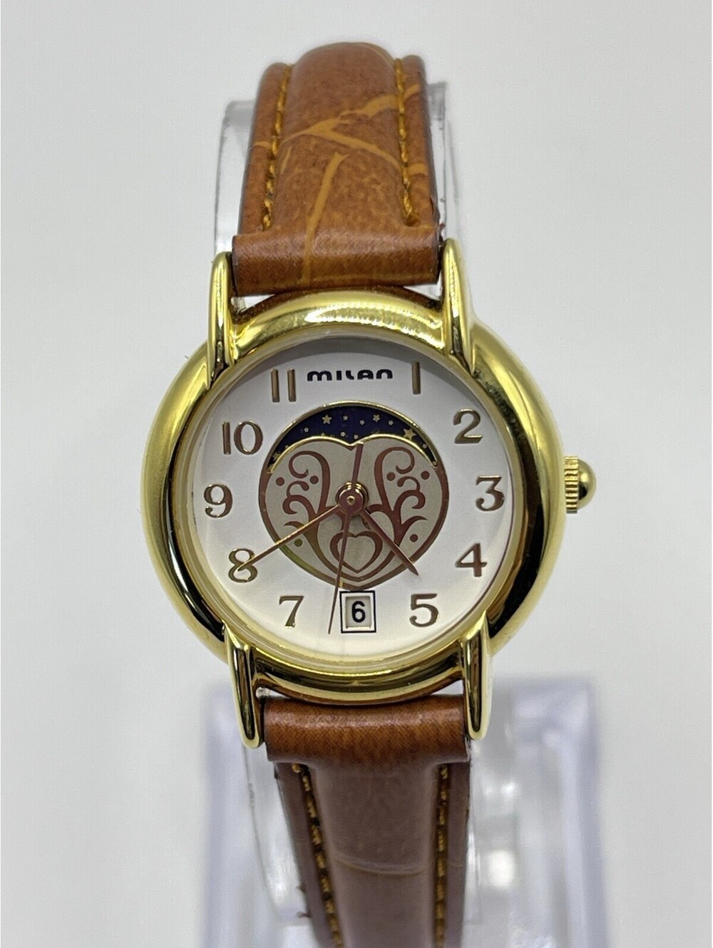 Vintage Milan ladies Moon phase Wrist watch with calendar Analog Working 3171.6